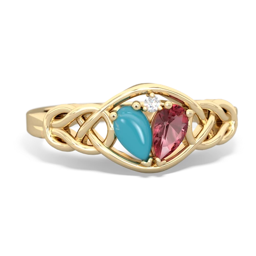 turquoise-tourmaline celtic knot ring