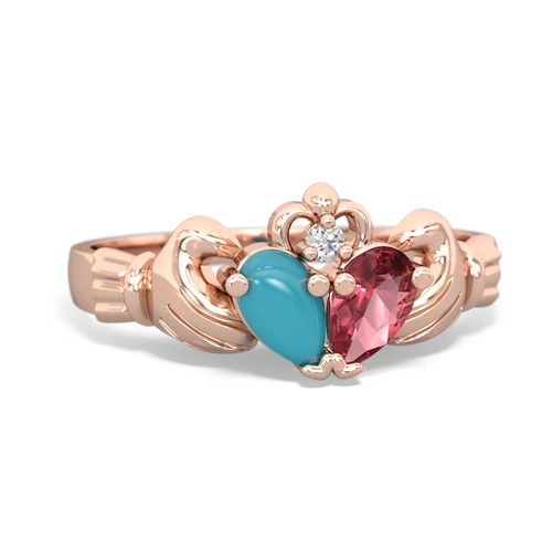 turquoise-tourmaline claddagh ring