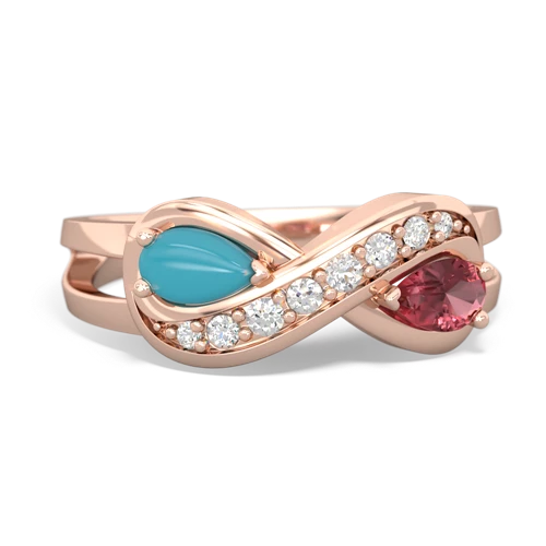 turquoise-tourmaline diamond infinity ring
