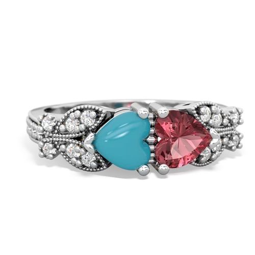 turquoise-tourmaline keepsake butterfly ring