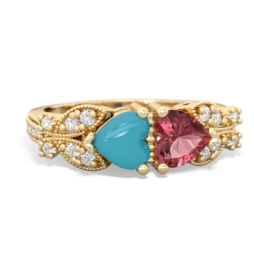 turquoise-tourmaline keepsake butterfly ring