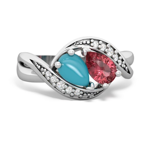 turquoise-tourmaline keepsake curls ring