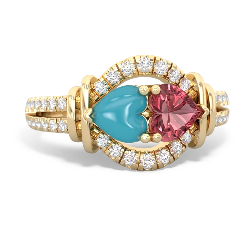 turquoise-tourmaline pave keepsake ring