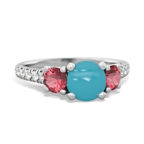 turquoise-tourmaline trellis pave ring