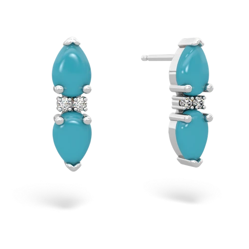 turquoise-turquoise bowtie earrings