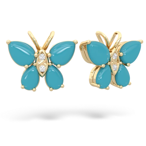turquoise-turquoise butterfly earrings