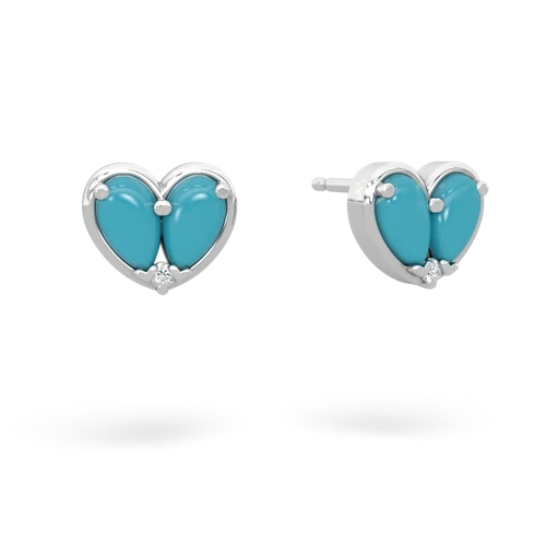 turquoise-turquoise one heart earrings