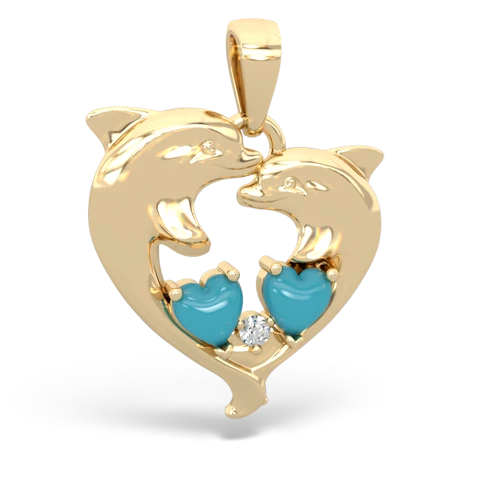 turquoise-turquoise dolphins pendant