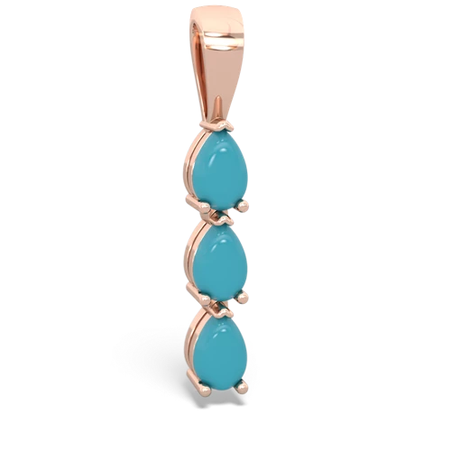 blue topaz-garnet three stone pendant