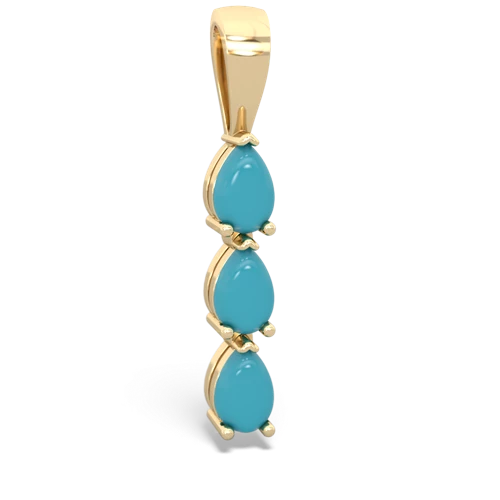 aquamarine-garnet three stone pendant