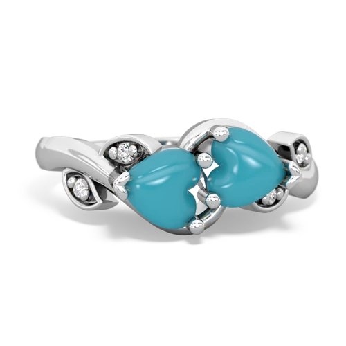 turquoise-turquoise floral keepsake ring