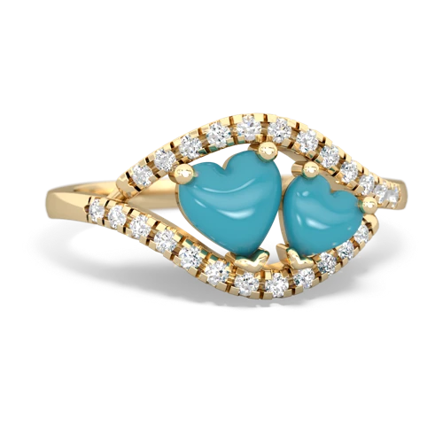 turquoise-turquoise mother child ring