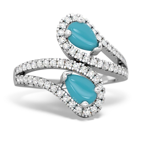 turquoise-turquoise pave swirls ring