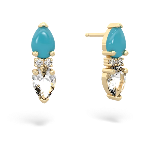turquoise-white topaz bowtie earrings