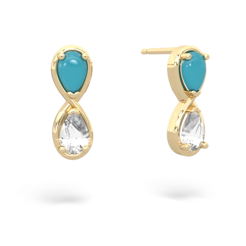 turquoise-white topaz infinity earrings
