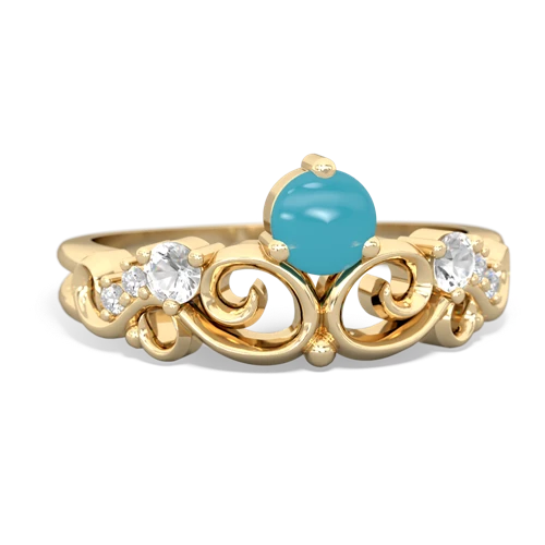 turquoise-white topaz crown keepsake ring