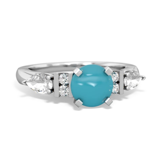 turquoise-white topaz engagement ring
