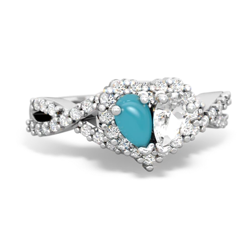 turquoise-white topaz engagement ring