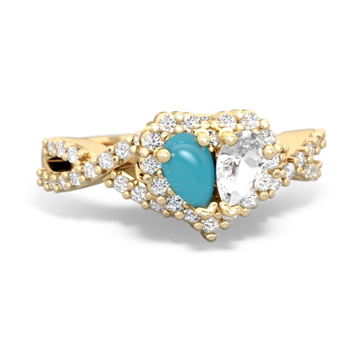 turquoise-white topaz engagement ring