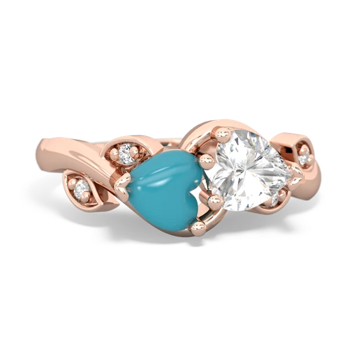turquoise-white topaz floral keepsake ring
