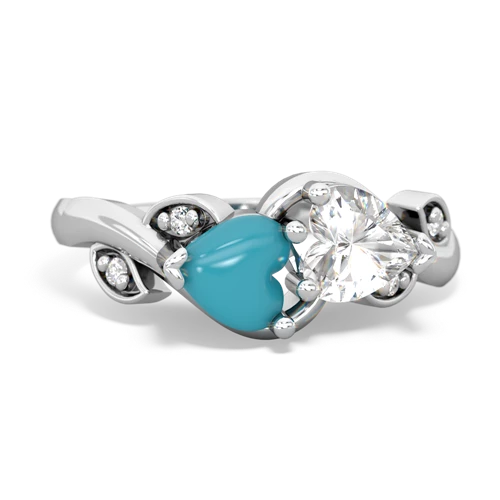 turquoise-white topaz floral keepsake ring