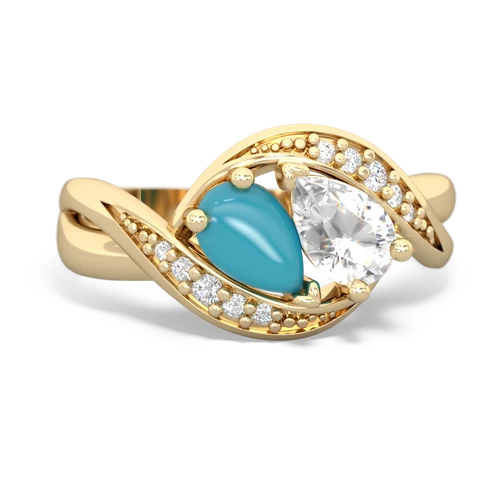 turquoise-white topaz keepsake curls ring