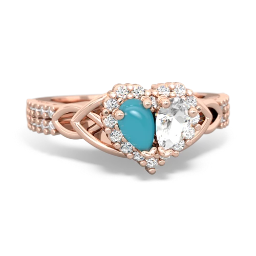 turquoise-white topaz keepsake engagement ring