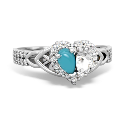 turquoise-white topaz keepsake engagement ring