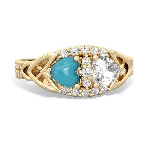 turquoise-white topaz keepsake engagement ring