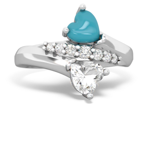 turquoise-white topaz modern ring