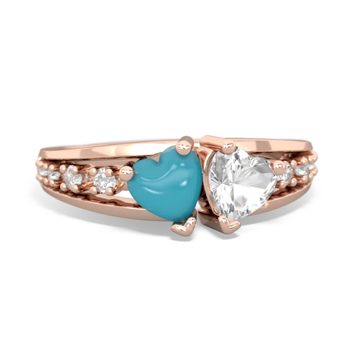 turquoise-white topaz modern ring