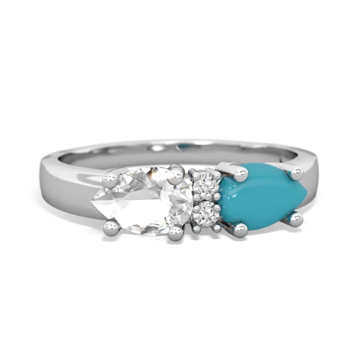 turquoise-white topaz timeless ring