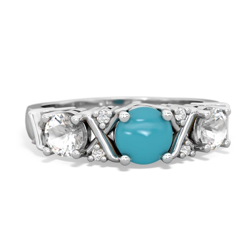 turquoise-white topaz timeless ring