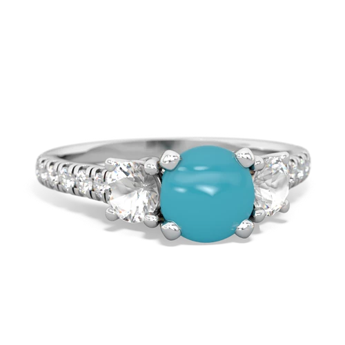 turquoise-white topaz trellis pave ring