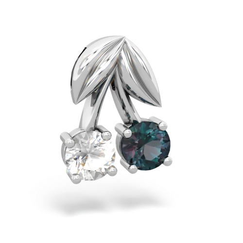 white topaz-alexandrite cherries pendant