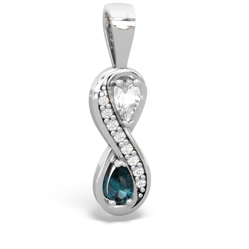 white topaz-alexandrite keepsake infinity pendant