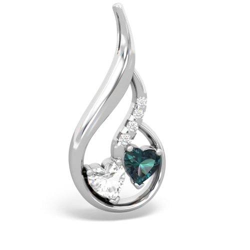 white topaz-alexandrite keepsake swirl pendant