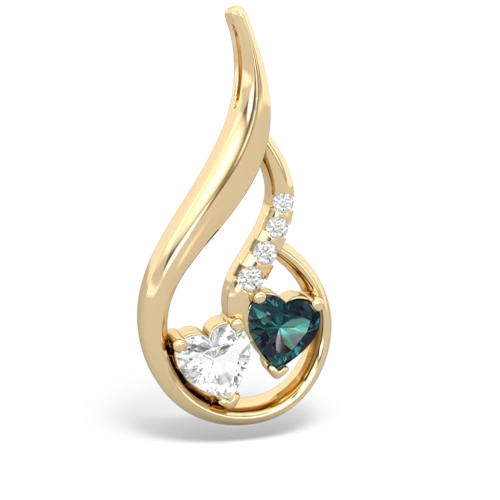 white topaz-alexandrite keepsake swirl pendant