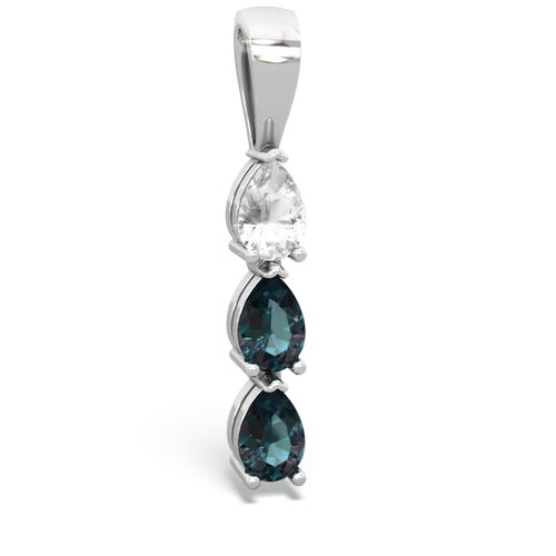 white topaz-alexandrite three stone pendant