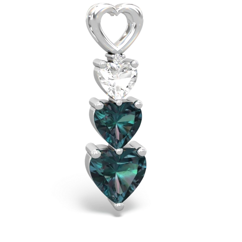 white topaz-alexandrite three stone pendant