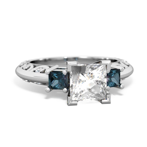 white topaz-alexandrite engagement ring