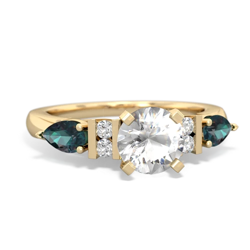 white topaz-alexandrite engagement ring
