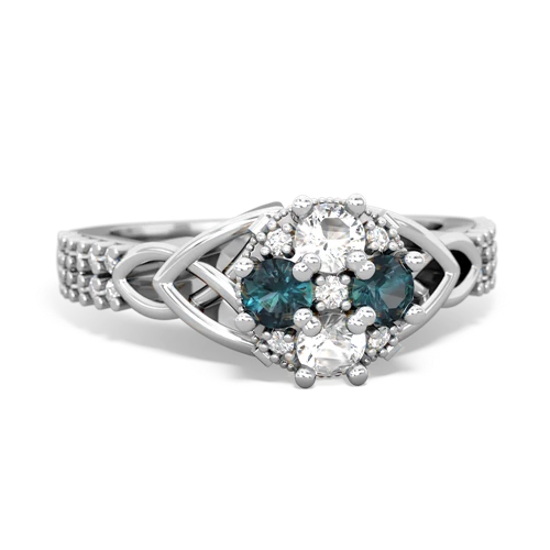 white topaz-alexandrite engagement ring