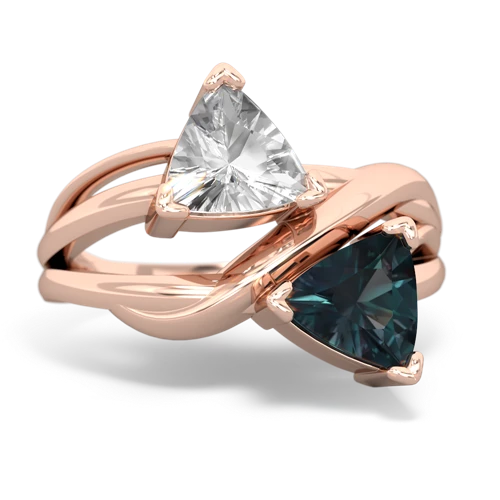 white topaz-alexandrite filligree ring