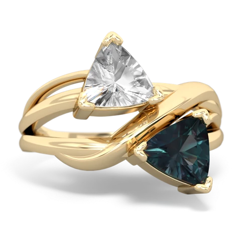 white topaz-alexandrite filligree ring