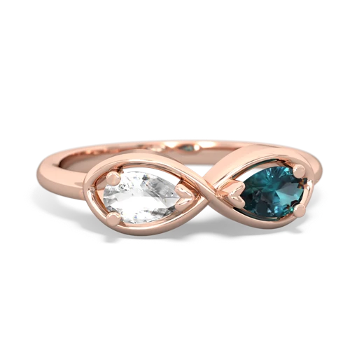 white topaz-alexandrite infinity ring