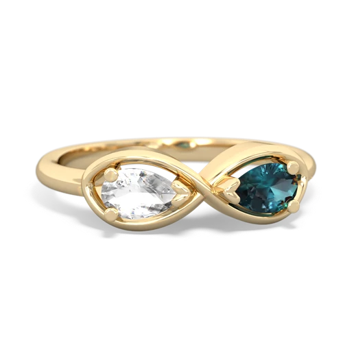 white topaz-alexandrite infinity ring