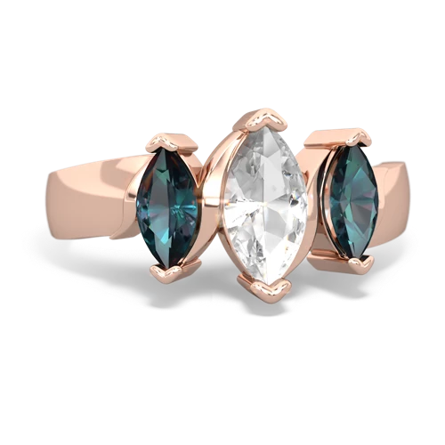 white topaz-alexandrite keepsake ring