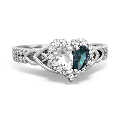 white topaz-alexandrite keepsake engagement ring