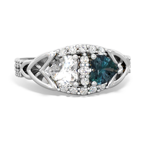 white topaz-alexandrite keepsake engagement ring